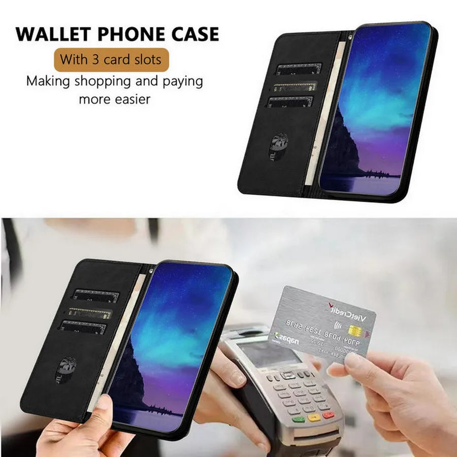 Luxury Magnetic Flip Wallet Phone Case | Shockproof, Anti-Fingerprint & Card Slot for iPhone