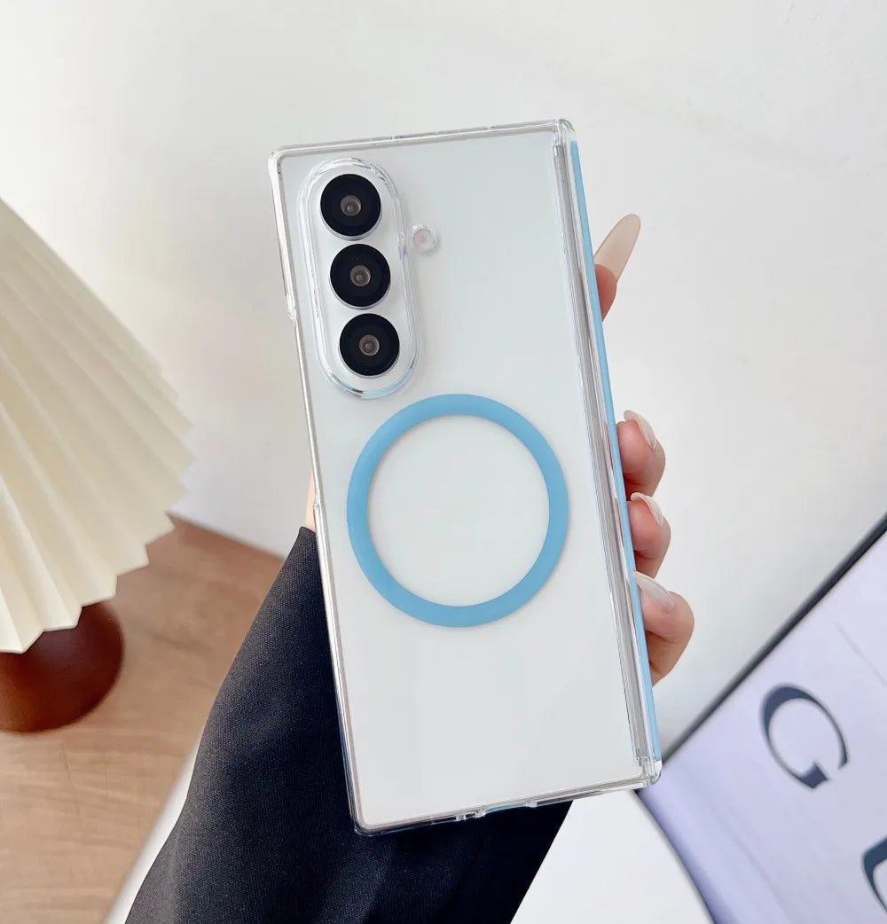 Samsung Galaxy Z Fold 7 Case | Hard Transparent Magnetic Full-Coverage Protective Back Cover