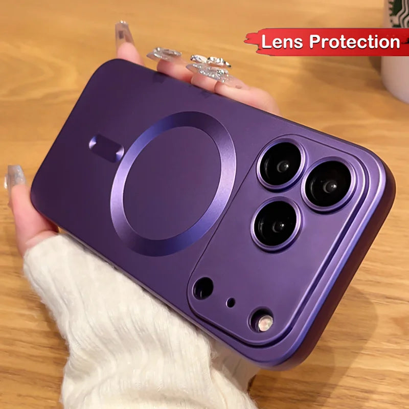 Luxury Matte Magnetic Case for iPhone 11–17 Series | MagSafe Compatible Wireless Charging Protection Cover