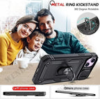 Full-Coverage iPhone Case with Ring & Kickstand | Anti-Fingerprint & Dustproof Protection