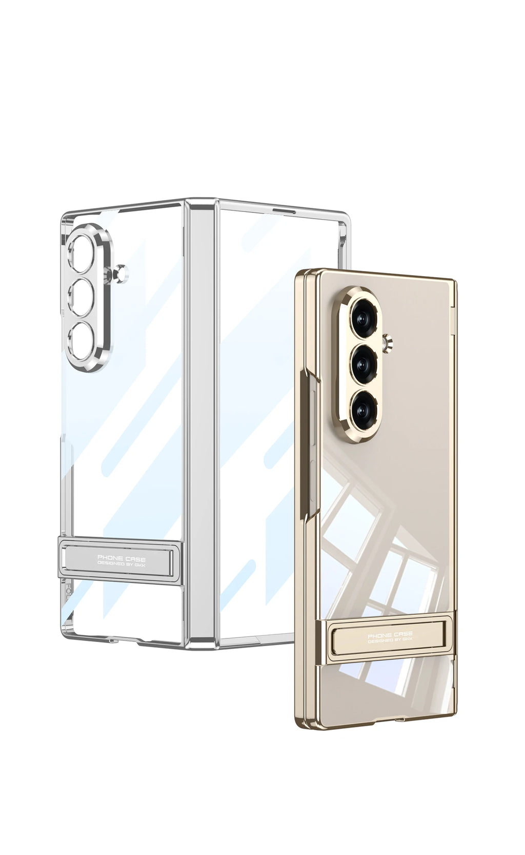 Samsung Galaxy Z Fold 7 Case | Hard Transparent Full-Coverage Protective Case with Stand and Middle Hinge