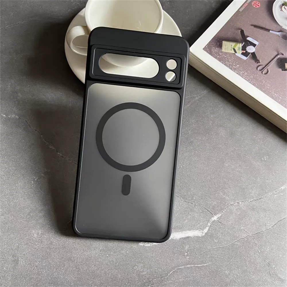 Google Pixel 6 / 6A / 6 Pro / 7 / 7A / 8 / 8A / 8 Pro / 9 / 9A / 9 Pro / 9 Pro XL Case | Matte Translucent Magnetic Wireless Charging Shockproof Half-Wrapped Cover