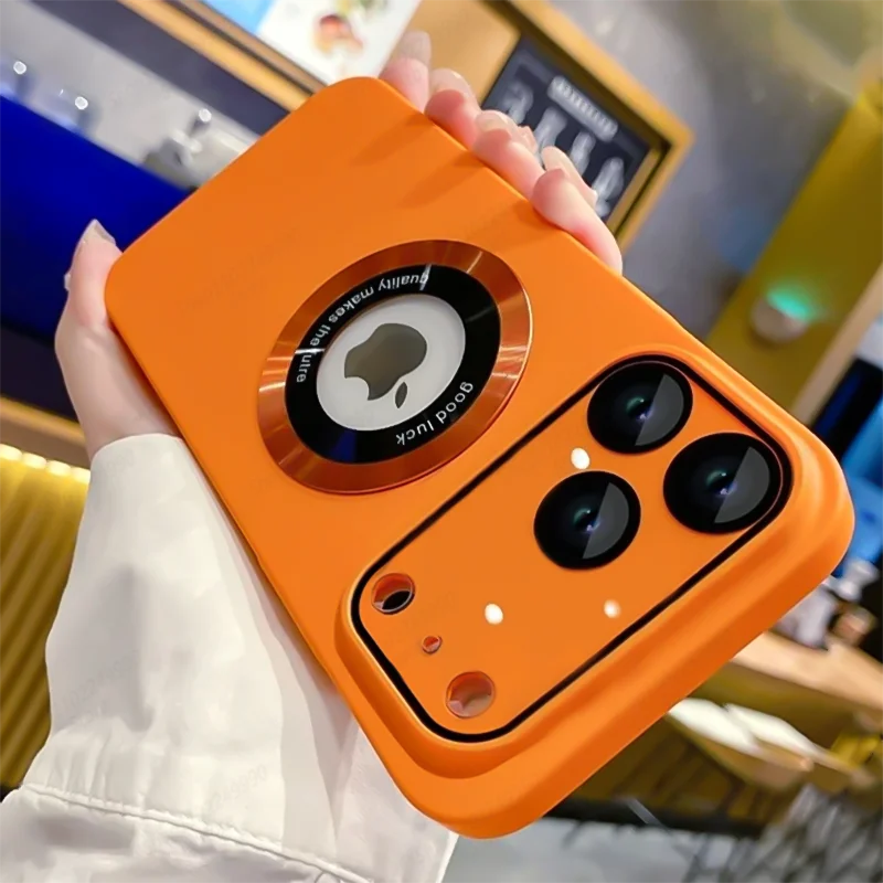 Luxury Magnetic Matte Phone Case with Ring Holder for iPhone 11–17 Series | MagSafe Shockproof Frosted Cover