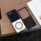 Samsung Galaxy Z Flip 7 Case | Luxury PU Magnetic Full-Coverage Wireless Charging Protective Cover