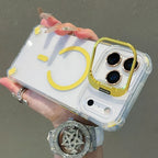 Transparent iPhone Case with Metal Ring Stand | MagSafe Wireless Charging Compatible