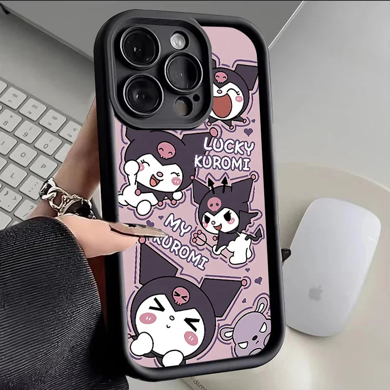 Full-Coverage Cartoon & Geometric iPhone Case | Shockproof & Anti-Fingerprint Protection