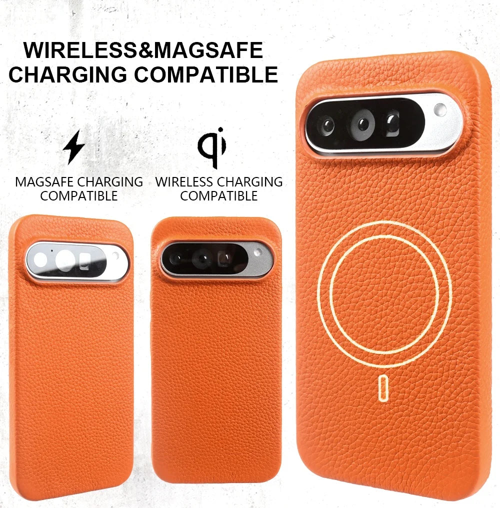 Google Pixel Full-Coverage Genuine Leather Magnetic Magsafe Case