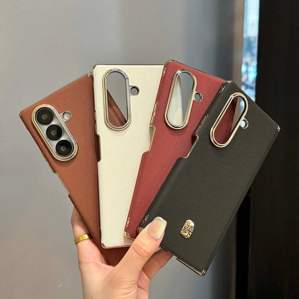 Samsung Galaxy Z Fold 7 Case | Luxury PU Leather Full-Coverage Protective Back Cover