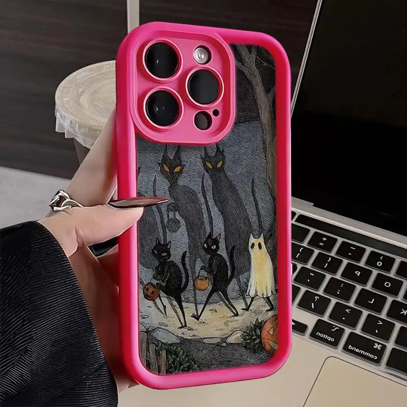 Full-Coverage Cartoon, Animal & Anime Phone Case | Anti-Fingerprint & Shockproof for iPhone