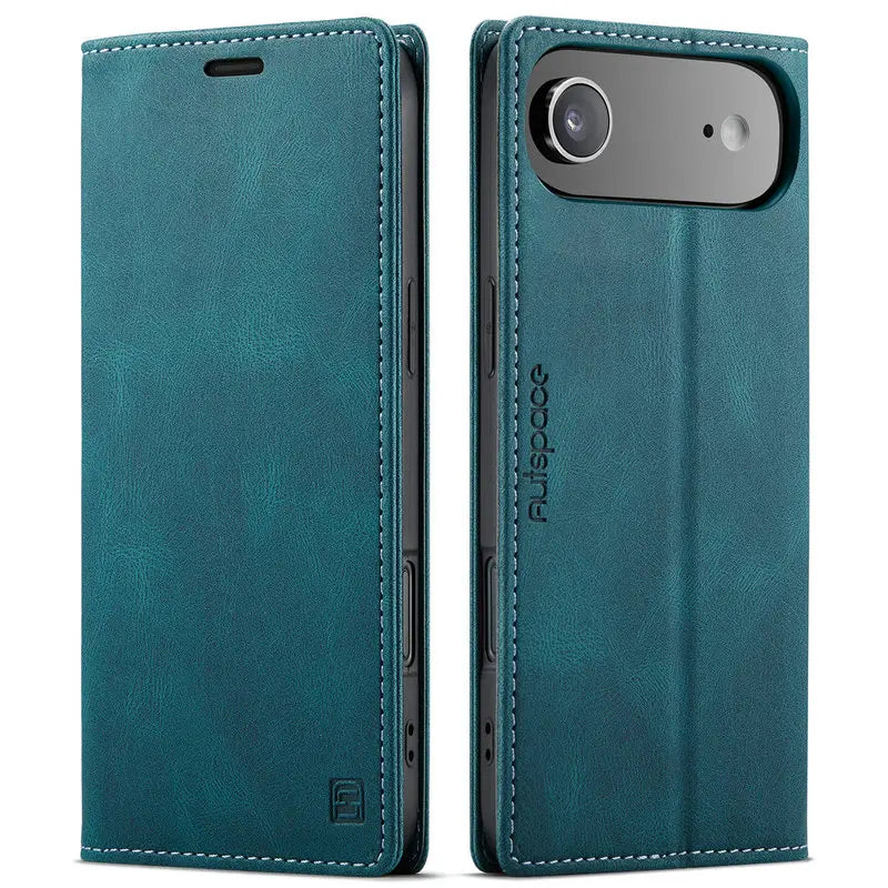 Retro PU Leather Wallet Phone Case | Magnetic Flip, Card & Cash Slot, Shockproof for iPhone