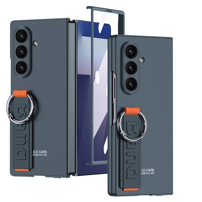 Samsung Galaxy Z Fold 7 Case | Hard Full-Coverage Protective Back Cover with Wrist Strap