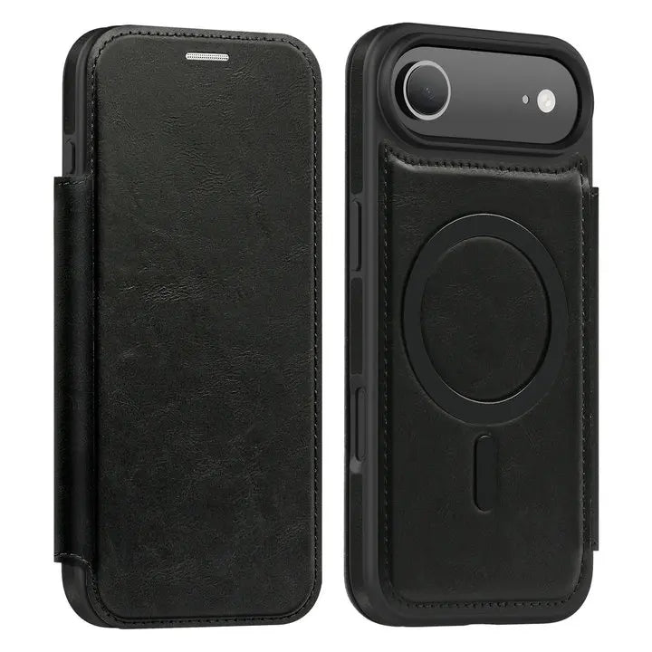 Magnetic Flip Wallet iPhone Case | RFID Blocking, Shockproof & Card Holder