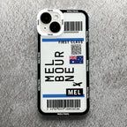 Plane Ticket Travel iPhone Case | Customizable Full-Coverage Shockproof Soft Silicone Cover