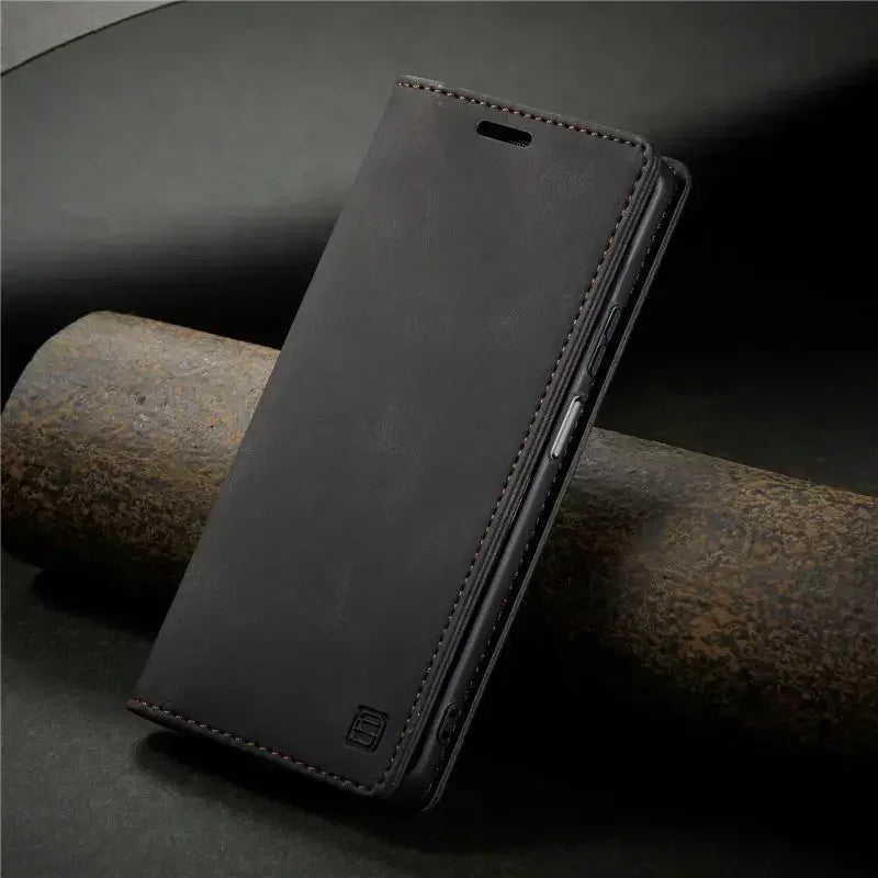 Retro PU Leather Wallet Phone Case | Magnetic Flip, Card & Cash Slot, Shockproof for iPhone
