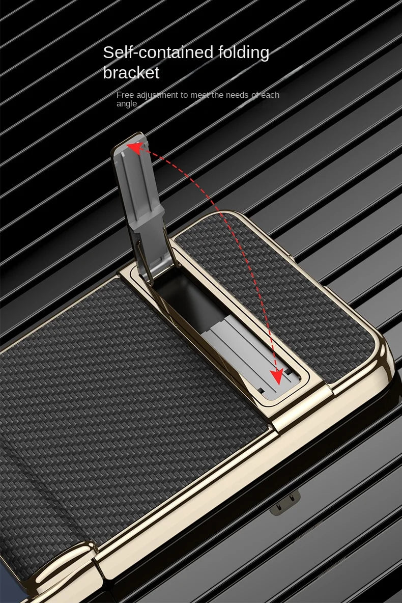 Samsung Galaxy Z Flip 7 Case | Luxury PU Leather Full-Coverage Flip Case with Stand