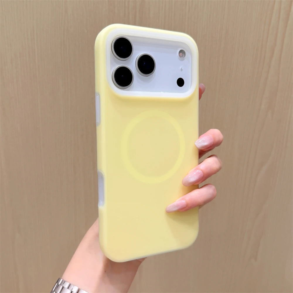 Jelly Candy Soft Silicone Magnetic Case for iPhone 11–17 Series | MagSafe Compatible Half-Wrapped Cover