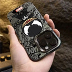 Full-Coverage Cartoon & Written Words Phone Case | Anti-Scratch & Waterproof for iPhone