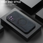 Luxury Magnetic Leather Magsafe Case for Samsung S23-S25 Series | Shockproof & Wireless Charging Compatible