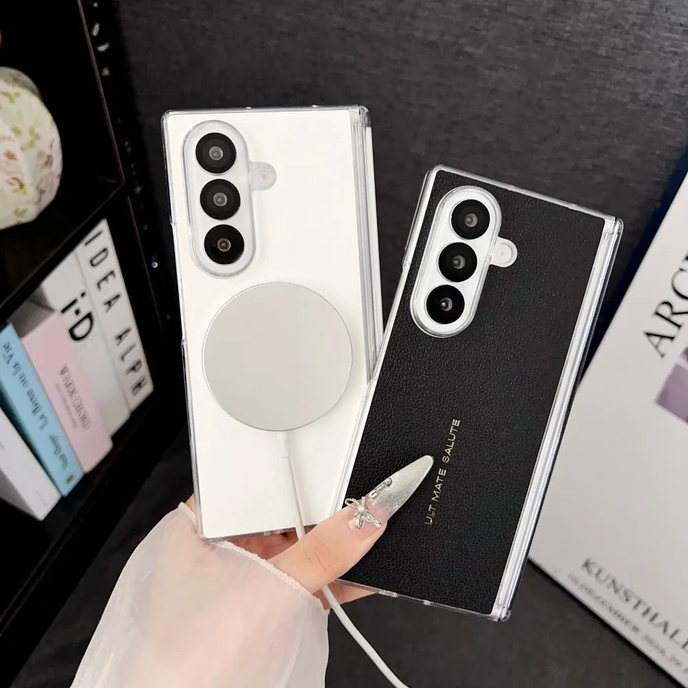 Samsung Galaxy Z Fold 7 Case | Hard PU Hinge Magnetic Full-Coverage Protective Back Cover