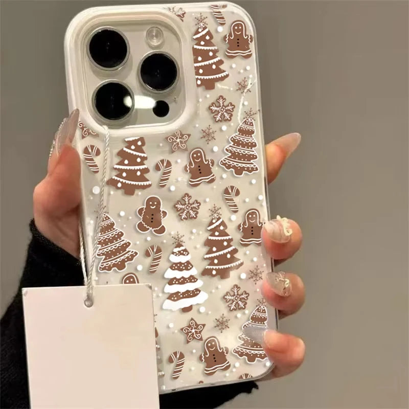 Christmas & Cartoon Pattern iPhone Case | Shockproof Half-Wrapped Soft Case