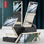 Samsung Galaxy Z Flip 7 Case | Luxury PU Leather Full-Coverage Flip Case with Stand