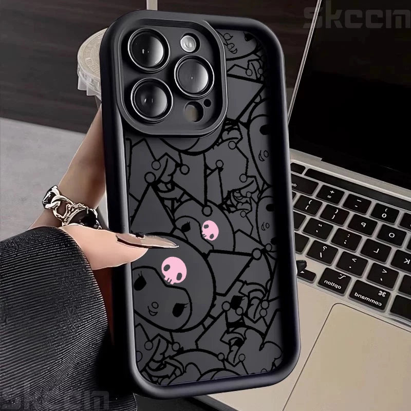 Half-Wrapped Cartoon & Pictorial TPU Phone Case | Anti-Fingerprint & Shockproof for iPhone