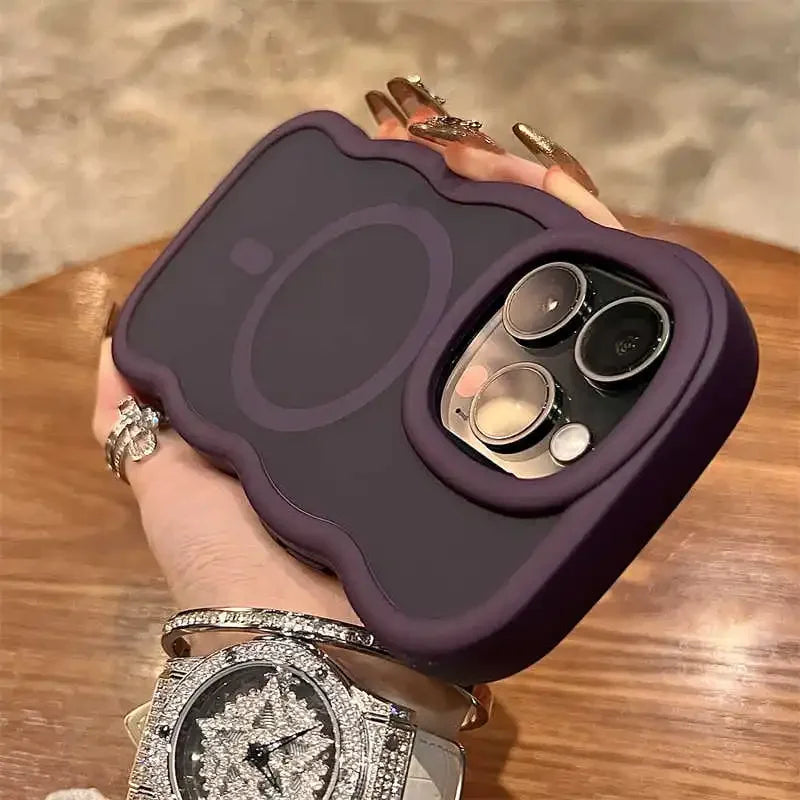 Cute Candy Wave Matte iPhone Case | MagSafe Wireless Charging Compatible