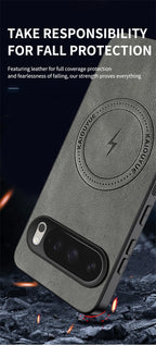 Google Pixel Luxury Classic PU Leather Magnetic Full-Coverage Magsafe Case