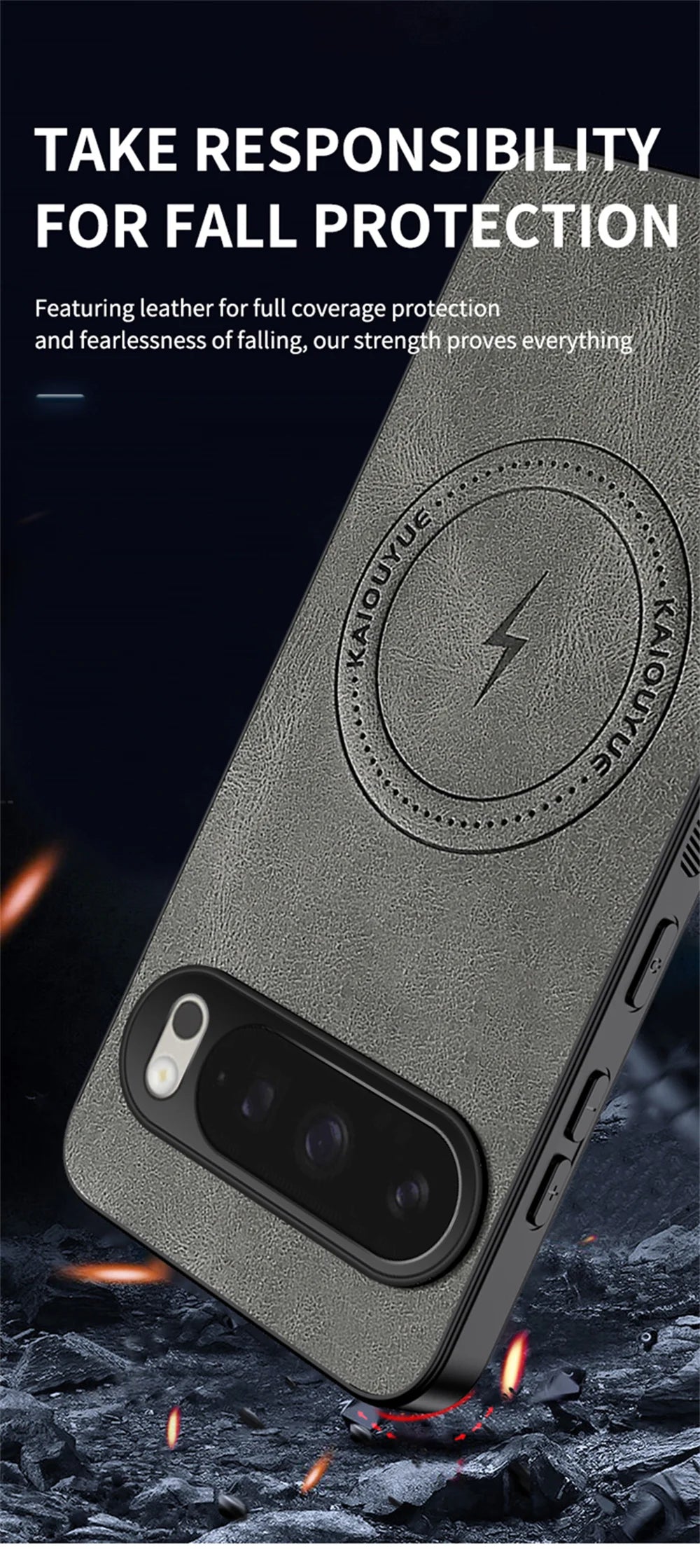 Google Pixel Luxury Classic PU Leather Magnetic Full-Coverage Magsafe Case