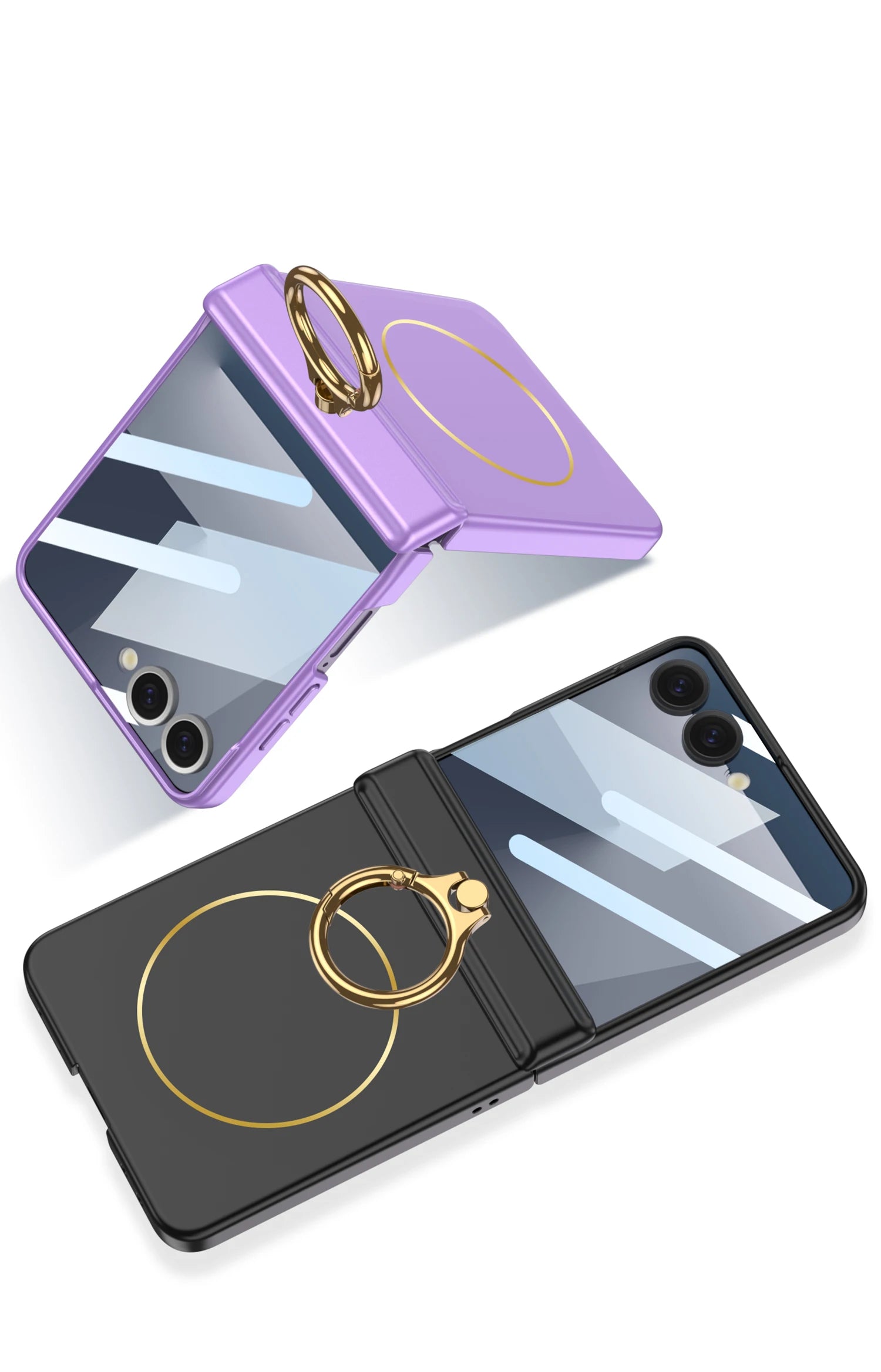 Samsung Galaxy Z Flip 7 Case | Hard Full-Coverage Protective Case with Ring, Middle Hinge & Magnetic Wireless Charging  📱 Short Descriptio