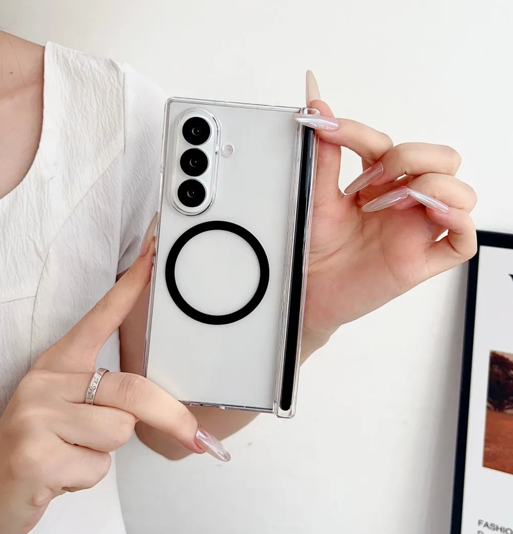 Samsung Galaxy Z Fold 7 Case | Hard Transparent Magnetic Full-Coverage Protective Back Cover