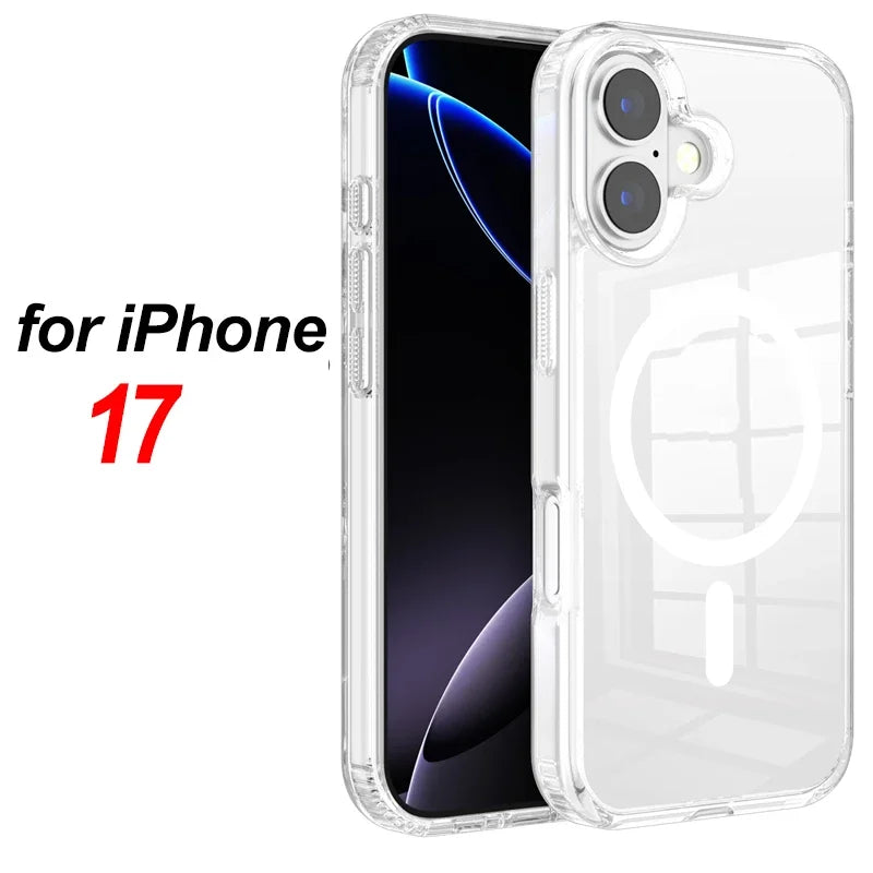 BAPPSUS Magnetic Transparent Phone Case for iPhone 17 Pro / Pro Max / Air | MagSafe Compatible Clear Acrylic Cover