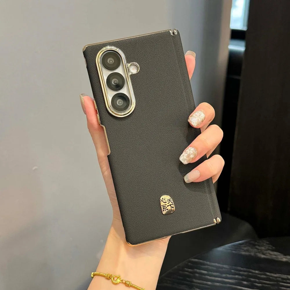 Samsung Galaxy Z Fold 7 Case | Luxury PU Leather Full-Coverage Protective Back Cover