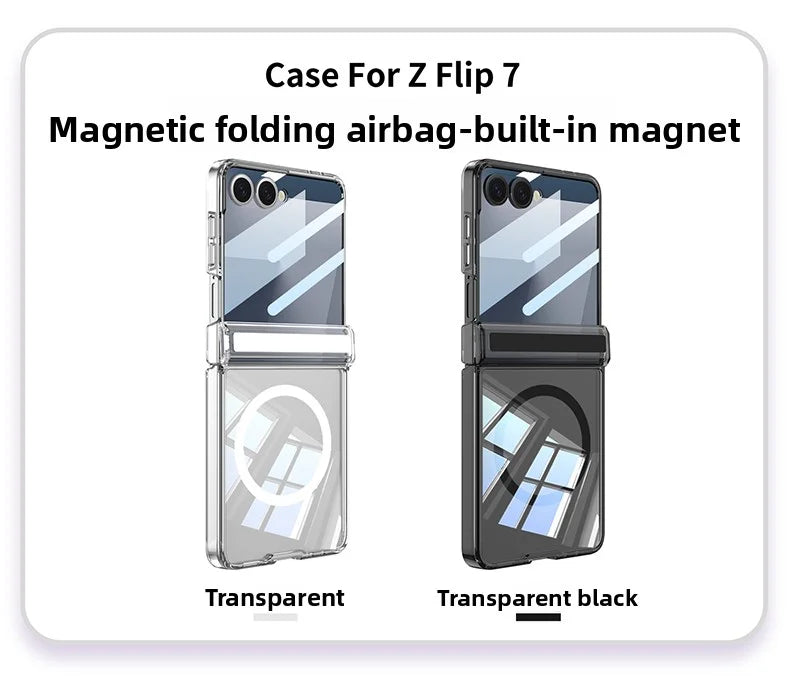 Soft Silicone Full-Coverage Case for Samsung Galaxy Z Flip 7 | Airbag, Magnetic & Magsafe Compatible
