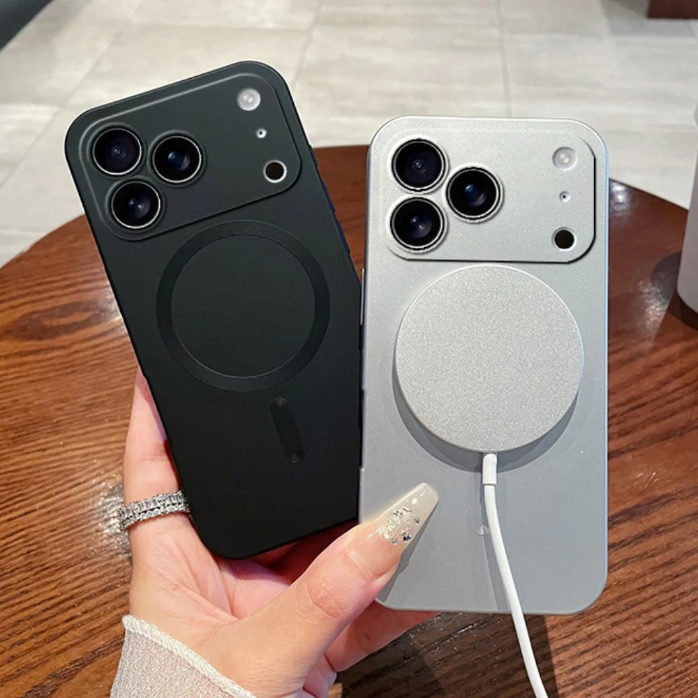 Luxury Matte Magnetic Case for iPhone 11–17 Series | MagSafe Compatible Wireless Charging Protection Cover