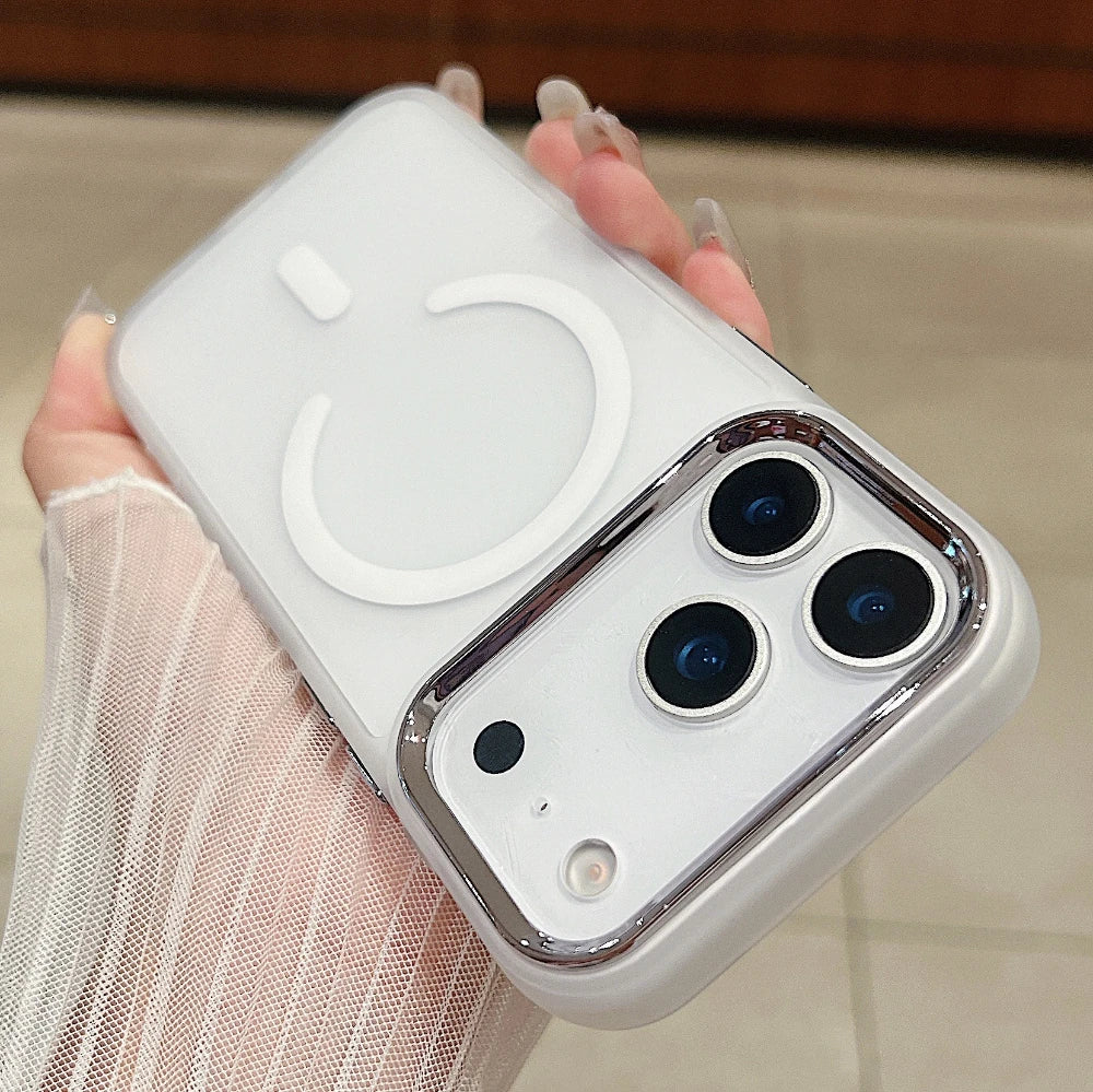 Translucent Matte Magnetic Case for iPhone 12–17 Series | MagSafe Compatible Camera Protection Cover