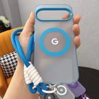 Google Pixel 8 / 8A / 8 Pro / 9 / 9A / 9 Pro / 9 Pro XL / 10 / 10 Pro / 10 Pro XL Case | Transparent TPU + PC Magnetic Wireless Charging Cover with Lanyard