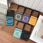 Samsung Galaxy Z Flip 7 Case | Luxury PU Cloth Magnetic Full-Coverage Protective Back Cover