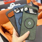 Pixel 9 / 9 Pro / 9 Pro XL / 9A / 10 / 10 Pro / 10 Pro XL Case | Luxury Magnetic PU Leather Half-Wrapped Case