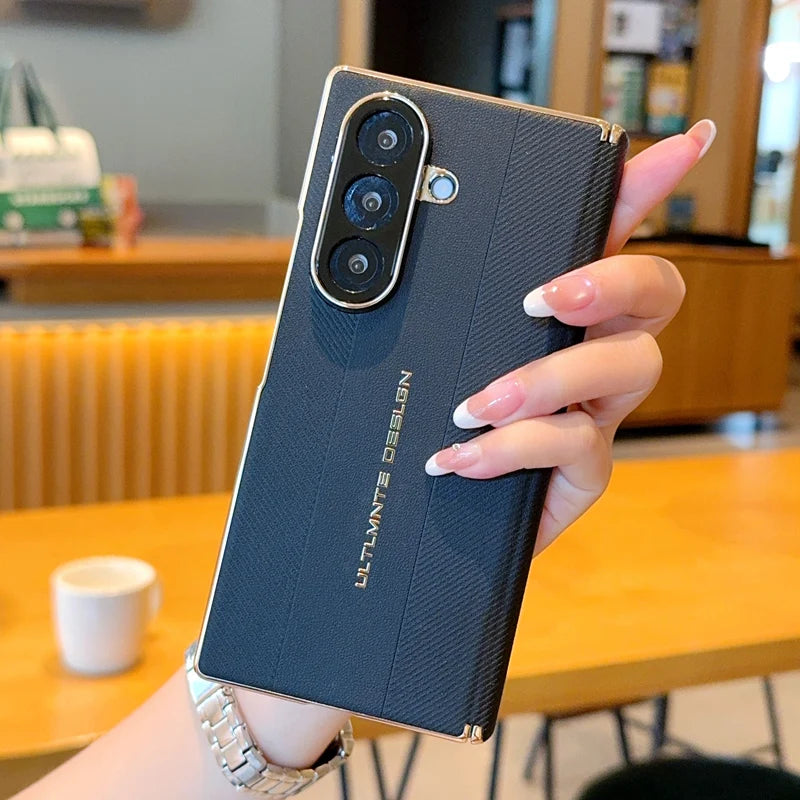 Samsung Galaxy Z Fold 7 Case | Luxury Plating Hard PU Full-Coverage Protective Back Cover
