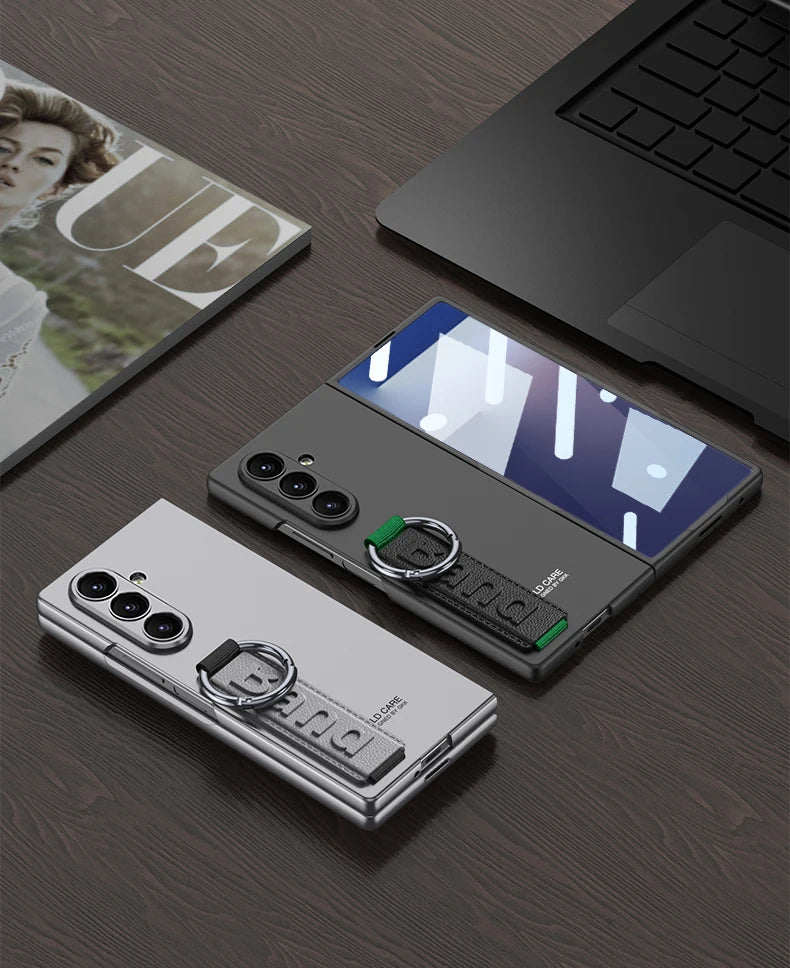 Samsung Galaxy Z Fold 7 Case | Hard Full-Coverage Protective Back Cover with Wrist Strap