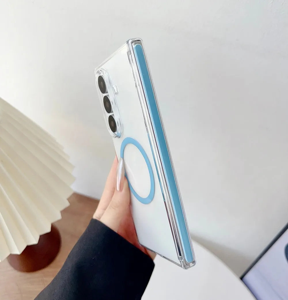 Samsung Galaxy Z Fold 7 Case | Hard Transparent Magnetic Full-Coverage Protective Back Cover