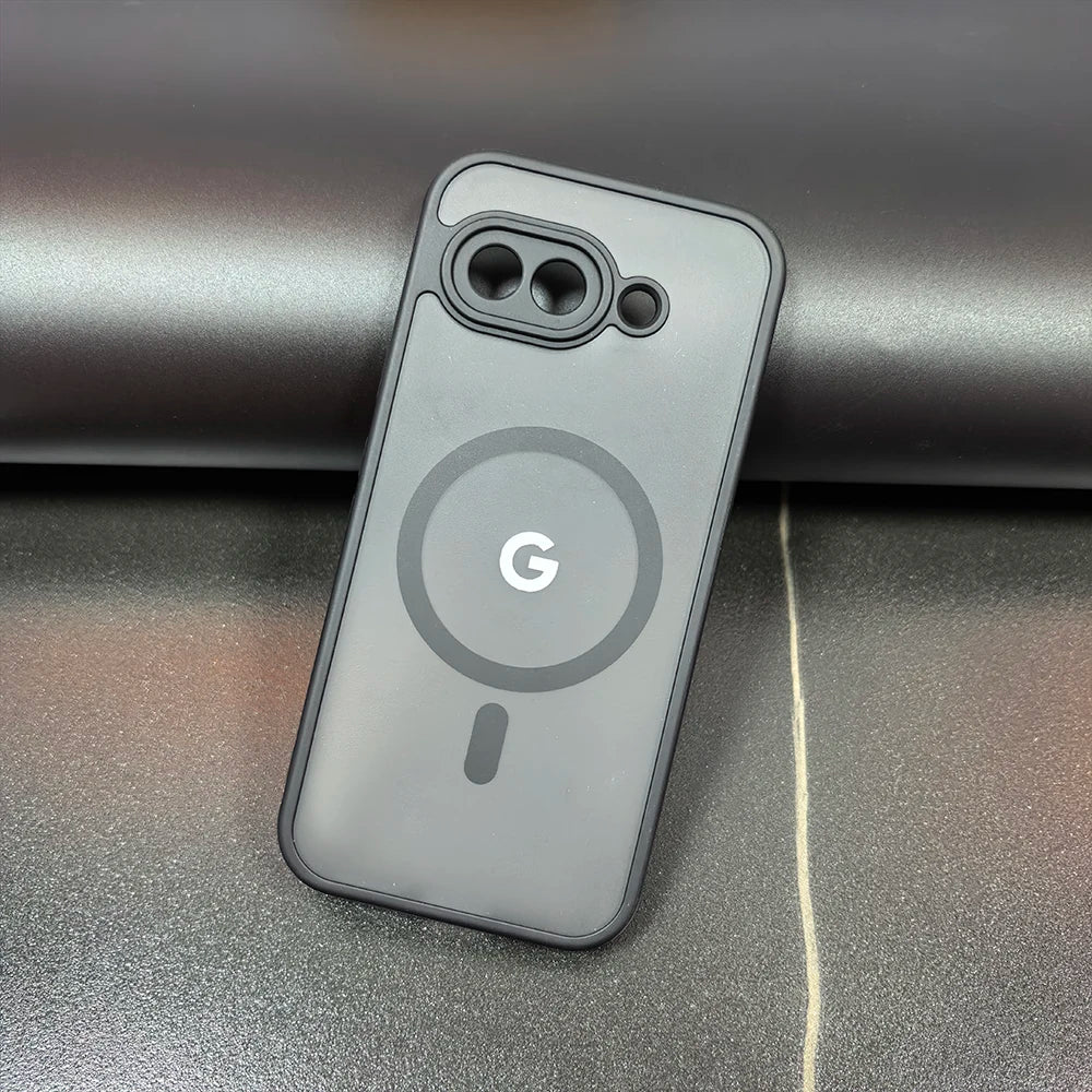 Google Pixel 6 / 6A / 6 Pro / 7 / 7A / 7 Pro / 8 / 8A / 8 Pro / 9 / 9A / 9 Pro / 9 Pro XL / 10 / 10 Pro / 10 Pro XL Case | Transparent TPU + PC Magnetic Wireless Charging Anti-Fall Half-Wrapped Cover