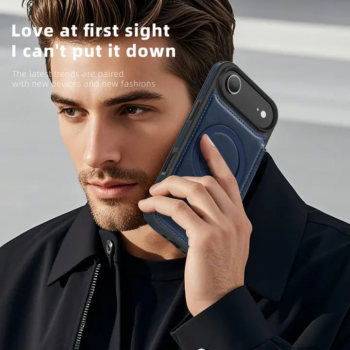 Magnetic Flip Wallet iPhone Case | RFID Blocking, Shockproof & Card Holder