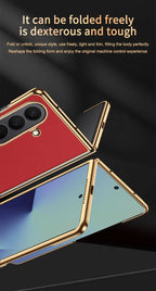Samsung Galaxy Z Fold 7 Case | Luxury PU Leather Full-Coverage Protective Back Cover with Plated Finish