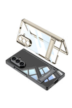 Samsung Galaxy Z Fold 7 Case | Hard Transparent Full-Coverage Protective Case with Stand and Middle Hinge