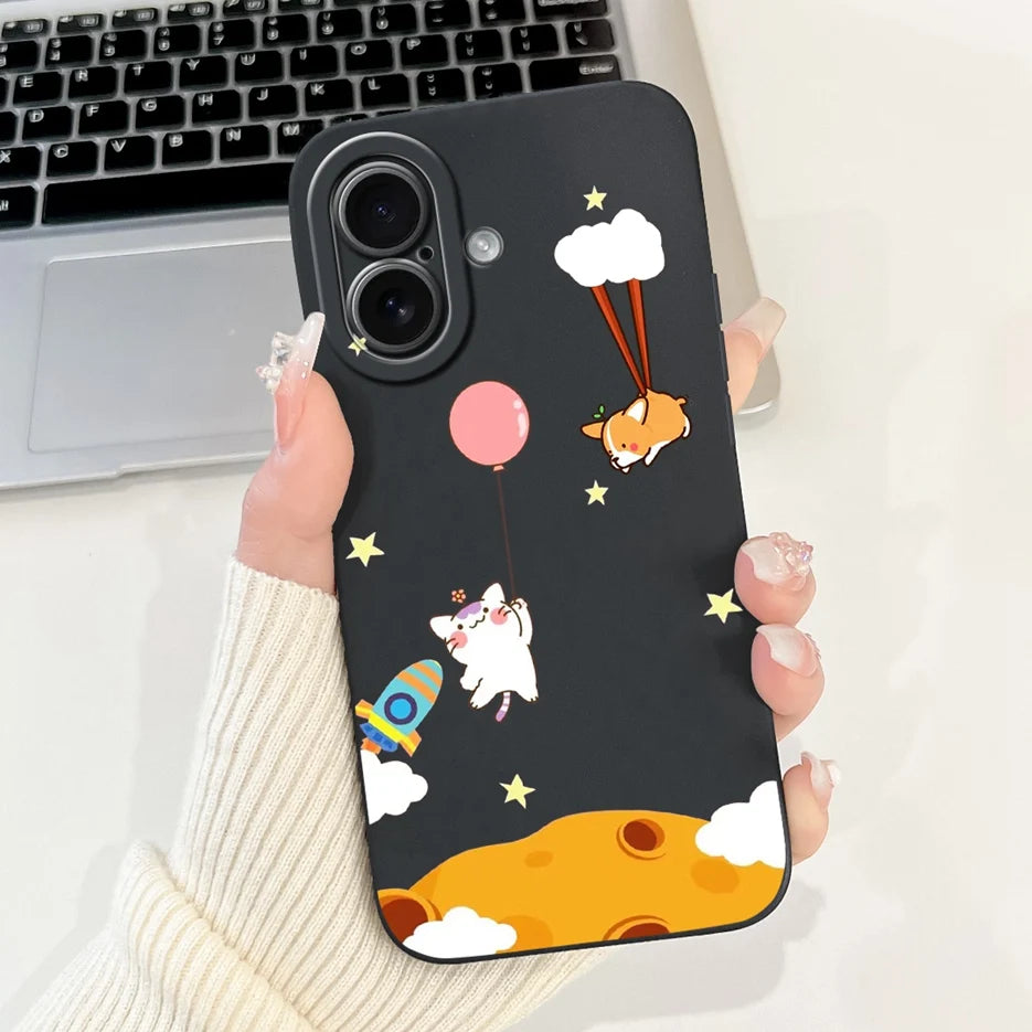 Fashion Cartoon Soft Silicone Phone Case | Shockproof & Anti-Fingerprint for iPhone 17 Series