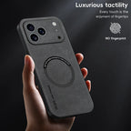 Luxury Sheepskin Magnetic Leather Phone Case for iPhone 11–17 Series | MagSafe Compatible Shockproof Cover