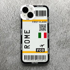 Plane Ticket Travel iPhone Case | Customizable Full-Coverage Shockproof Soft Silicone Cover