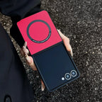 Samsung Galaxy Z Flip 7 Case | Luxury PU Magnetic Full-Coverage Wireless Charging Protective Cover